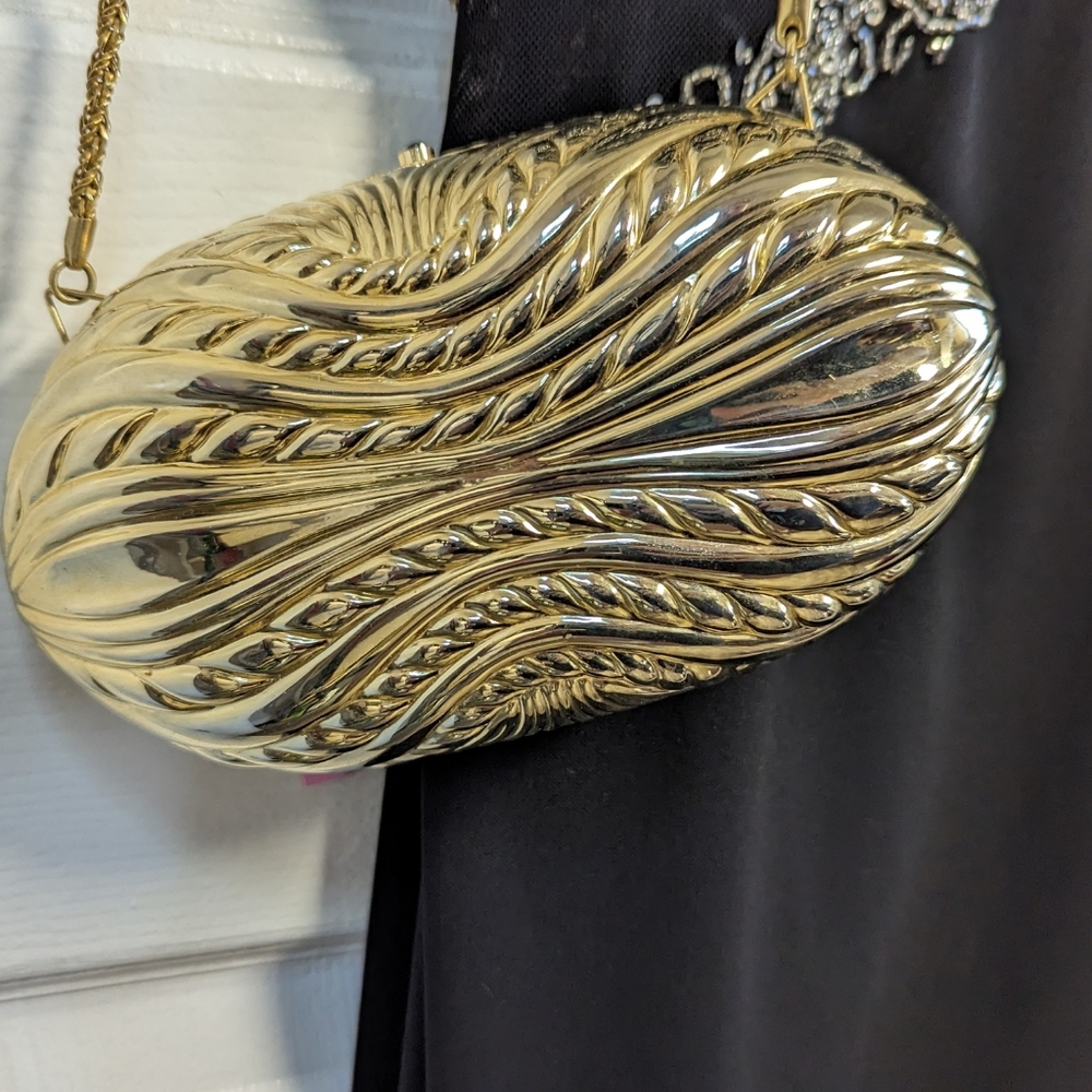 Vintage Saks Fifth Avenue Gold Art Deco Purse RARE